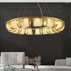 Lampes suspendues tout en cuivre cristal américain moderne luminaires ronds luminaire de luxe européen lampe suspendue éclairage intérieur à la maison