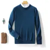 Men's Sweaters Autumn And Winter Sweater Semi-Turtle Neck Long-Sleeved Pullover Business Casual Plus Size Knitted Warm Top.