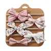 Hair Accessories F62D 5Pcs Infant Baby Girls Bowknot Headband Set Nylon Elastic Lace Flower Band