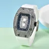 dames diamanten emmer dame quartz horloge rubberen band gloed waterdicht mode creatief top quartz horloge voor meisje