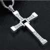 Men 316L Stainless Steel Europe/America Hip Hop Fashion Personalized Crystal Fashion Cross Pendant Necklaces for Men