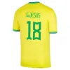 22/23 VINI JR. Jersey de football 2023 Brésil CASEMIRO NEYMAR J R Équipe nationale G.JESUS P.COUTINHO Chemise à l'extérieur L.PAQUETA T.SILVA PELE MARCELO Uniforme de football