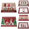 Tapetes de mesa linho natal sem rosto gnome elk árvore impresso lugar esteira pano café chá almofada copo doily cozinha prato placemat