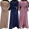 Etniska kläder Dubai Open Abaya Muslimska kvinnor Hijab Dress Party Gown Islamic Arabic Robe Kimono Cardigan Vestidos Ramadan Eid Abayas