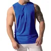 Men's Polos 2023amazon Vest Foreign Trade Muscle Sports Leisure Solid Color Sleeveless Waistcoattt-shirt