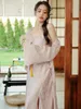 Women's Sleepwear French Silk Pajamas For Women Victorian Spring Autumn Sexy Two Piece Retro Princess Pajama Home Robes Ladies Nightgown