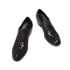 Sukiej buty oryginalne skórzane biznes swobodny formalny wzrost koronki w Anglii wskazany wzór węża palca
