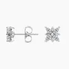 Серьги-гвоздики Ювелирные изделия из стерлингового серебра S925 Petal Lab Diamond