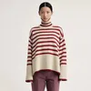 Kadın Sweaters Totem*E Annecy Womens Sweater Yüksek Boyun Yün Klasik Stripe Suplice Triko Sarkık Top Kış 231027