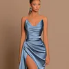 Królewska Blue Mermaid Prom Sukienki wieczorne Formalne ukochane sukienka na imprezę Side Night Vestido de novia plus size 328 328