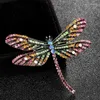 Brooches Enamel Dragonfly For Women Party Couple Jewelry Rhinestone Insects Weddings Banquet Gifts Hats Accessory