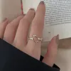 Cluster Ringen Mode Eenvoudige Zilveren Kleur Tak Blad Voor Vrouwen Meisjes Trendy Persoonlijkheid Open Verstelbare Vinger Sieraden Party Gift