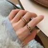 Cluster Rings Korean Fashion Metal Irregular Round Open For Women High Quality Smooth Enamel Index Finger Female Jewelry Gift