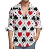 Camicie casual da uomo Simboli del poker Abiti da carte da gioco maschili Camicia a maniche lunghe Tendenza Camicette divertenti Abbigliamento grafico primaverile Plus Si203L