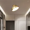 Ceiling Lights Nodic LED Lamp Lighting For Bedroom Living Dining Room Corridor Aisle Balcony Hallway Round Copper Home Decor