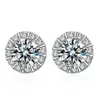 Stud Klassieke S925 Zilveren Ronde Moissanite Diamanten Oorbellen Vrouwen Sieraden Plated Wit Goud 0 5ct 5mm Gift314y