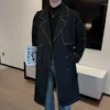 Mannen Trenchcoats 2023 Koreaanse Double Breasted Windjack Lange Mannen Jas Manteau Homme Herfst Gentleman Grote Maat Jas