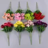 Fiori decorativi 11 teste/bouquet garofano fiore artificiale seta per la casa matrimonio decorazione esterna regalo resistente ai raggi UV non sbiadisce multicolore