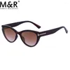 Óculos de sol 2023 Mulheres Cat Eye Personalizado Pequeno Quadro UV Resistente Óculos Retro Gradiente Metal T-Em Forma Sunnies Gafas