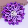 Broscher design kvalitet satin tyg lila afrikansk violet band corsage brosch soror pin för kvinnor