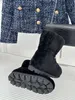 مصمم أحذية نساء مبطنة من نايلون بوتس أحذية فاخرة شريلينج أزياء الخريف شتاء الصوف الجلود الفضاء أحذية دافئة الحجم 35-45