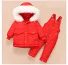 Piumino Tute da neve Giubbotti Tuta 2 pezzi Set Neonate Cappotti di anatra bianca Parka Vestiti per bambina Invernali Set di abbigliamento per bambini