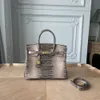 Bolsos de mano de diseñador Bolsos de hombro de moda de lujo Bolso de piel de vaca con estampado de lagarto de gama alta Bolso de cuero genuino Bolso de cuero suave para mujer con estampado de animales hombro único