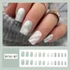 Faux Ongles Manucure Portable Noël Français Faux Détachable Couverture Complète Tête Carrée Conseils Ongles Fille