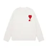 Дизайнерский свитер Amis, оригинальное качество, модный свитер Amis, бренд Love Amis Paris, мужские и женские пары, классический жаккардовый свитер Amis Pull Big Love Round 1528