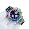 Relojes Mens Diamond Watch RainbowsDayton Designer Watches High Quality for Men Mechanical Montrede Luxe 40mm折りたたみバックル防水