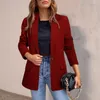 Abiti da donna Moda Donna Blazer Tinta unita Risvolto Manica lunga Bottone Autunno Casual Uomo 2023 Streetwear Tempo libero Cappotti sottili S-XL