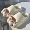 かわいい猫の足のサンダル女性夏漫画ピンクガールハートバッググレーヘッド屋内プラットフォームスリッパサイズ36-41
