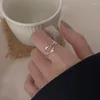 Cluster Ringen Mode Eenvoudige Zilveren Kleur Tak Blad Voor Vrouwen Meisjes Trendy Persoonlijkheid Open Verstelbare Vinger Sieraden Party Gift