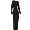 1027 2023 Runway Dress Autumn Dress V Neck Black Long Sleeve Brand Same Style Empire Womens Dress Fashion High Quality sili