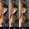 أقراط طوق 1-3 أزواج فضية/أسود/ذهبي/ملون من الفولاذ المقاوم للصدأ للنساء Huggie Ear Percings 7mm 9mm 12mm 14mm 16mm