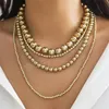 Multilayer Big Heavy Beads Chain Necklace for Women Chunky Thick Link Choker Jewelry Men Accessories New