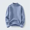 Herensweaters 2023 Herfst/Winter Eendelig Pluche Plus Trui Gebreid Halfhoge hals Slim Fit Warme top