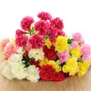 Fleurs décoratives 11 têtes/Bouquet d'oeillets, fleurs artificielles en soie pour la maison, mariage, décoration extérieure, cadeau, résistant aux UV, ne se décolore pas, multicolore