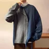 Erkek Sweaters American Style Hip Hop Retro Patchwork Kontrast Renkli Süvari Erkekler ve Kızlar Sonbahar Kış Gevşek Artı Boyutu Sıcak Ceket