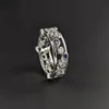 Bague de luxe pour femmes évider saphir complet 3A moissanite diamant anneaux bijoux PT950 plaqué petite amie cadeaux bague de fiançailles de mariage 1897