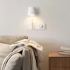 Vägglampa 6w COB LED El Bedside Light Fixture Knob Switch Bedroom Sconce Warm White 3000K Surface Mount Living Room Aisle