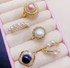 Natural Freshwater Pearl Opening Adjustable Ring Plated with True Gold and Color Preserving Micro Set with Zircon Light Luxury Advanced Ring