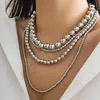 Multilayer Big Heavy Beads Chain Necklace for Women Chunky Thick Link Choker Jewelry Men Accessories New