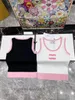 tij top kanaal Luxe Dames Camis ontwerper klassiek ontwerp Kleding gebreid warm houden mouwloos yoga Vest tops Sexy Off Schouder wollen t-shirt vest bretels