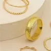 Anelli a grappolo 5 pezzi/set da donna moda classica onda piastra luminosa anello modello unico design a doppio strato set gioielli squisiti per feste