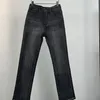 Calças de brim femininas azul ou cinza tornozelo comprimento cintura alta estiramento zíper 2023 outono senhoras moda calças jeans