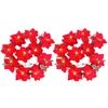 Guirlande de Poinsettia rouge artificielle de noël, éclairage réaliste, fleur, thème de Festival en rotin, décoration de fête intérieure et extérieure