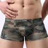 Unterhosen Niedrige Taille Wen's Bequeme Außenhandel Herrenunterwäsche Mode Bedruckte Tarnung Boyshort Sexy U-konvexe Design-Shorts