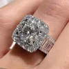 Choucong Einzigartige Marke Eheringe Luxusschmuck 925 Sterling Silber Füllung Rundschliff Weißer Topas CZ Diamant Edelsteine Ewigkeit Wo2603