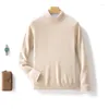 Men's Sweaters Autumn And Winter Sweater Semi-Turtle Neck Long-Sleeved Pullover Business Casual Plus Size Knitted Warm Top.